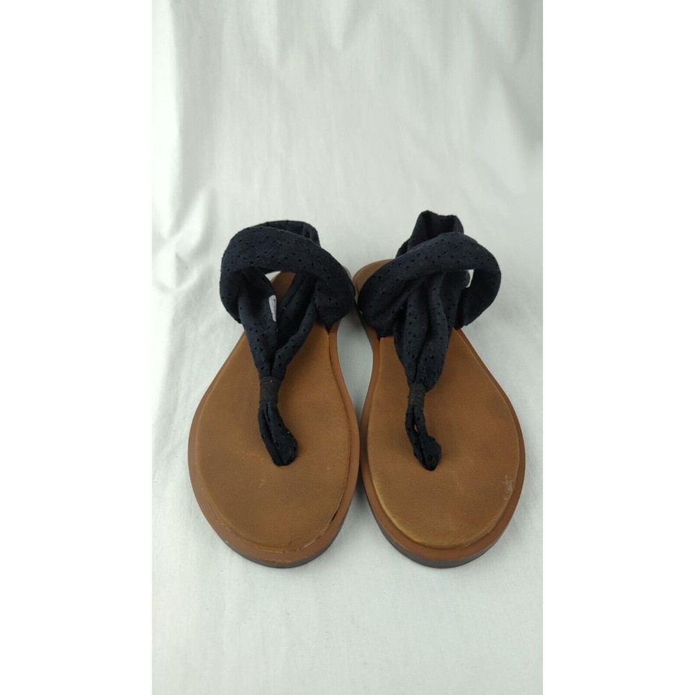 Sanuk Yoga Devine Stretchy Fabric Sandals Flats Shoes Soft Knit Womens Comfort 7 - Picture 2 of 5